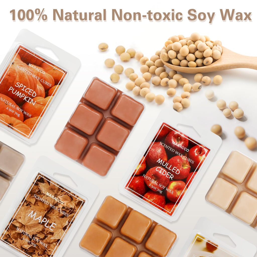 Fall Scented Wax Melts, Soy Wax Cubes for Wax Warmer