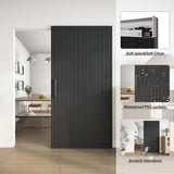 42"x84" Concealed Sliding Barn Door with Soft Close Hardware Kit, Black Hidden Door for Opening 38"-
