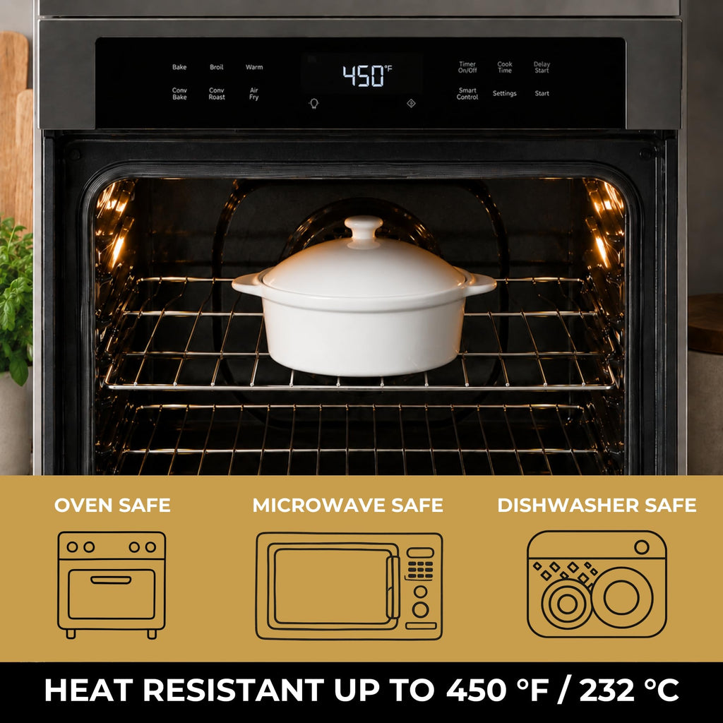 Gourmet Bistro Brie Baker Set, Premium Porcelain, Oven-Safe