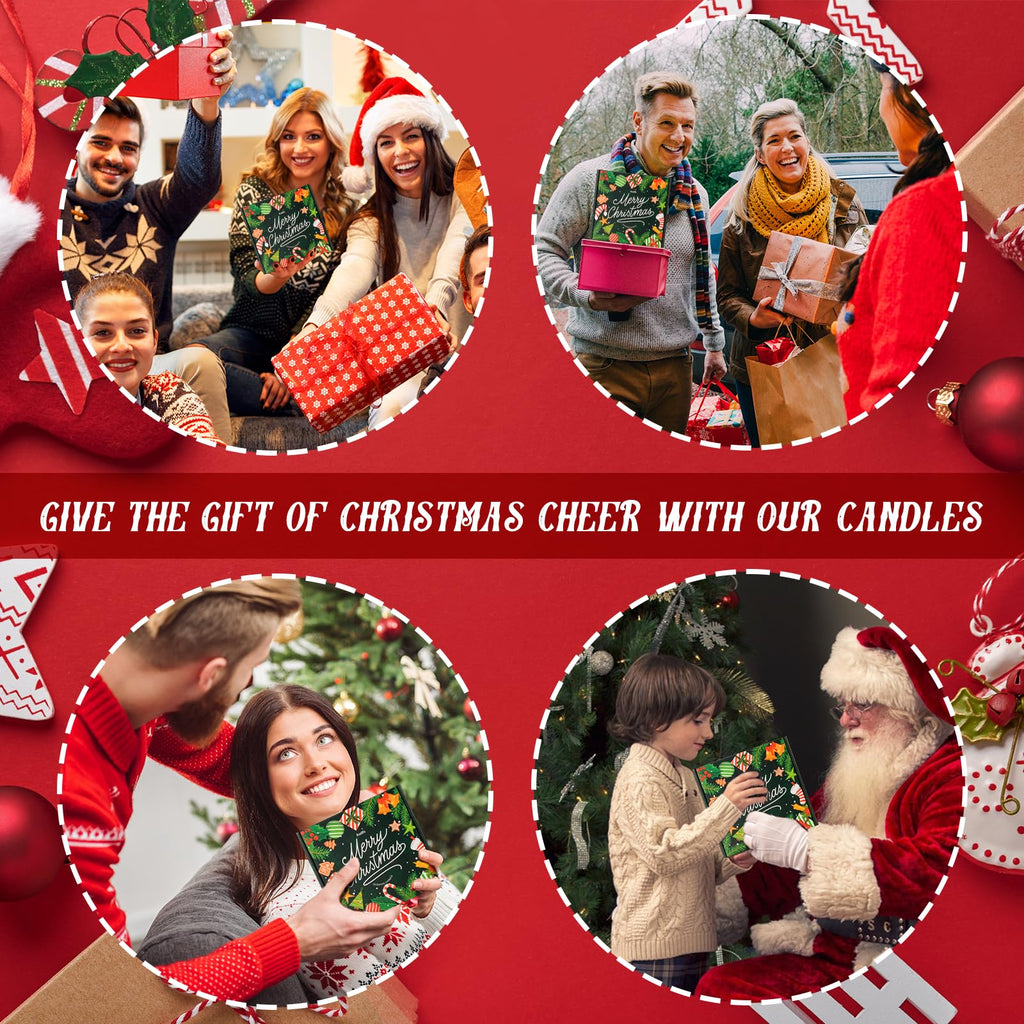 Christmas Set | 4Pack Scented Candles Holiday Gifts - Soy Candles Home Scented, Xmas Gift for Women and Men - Scents