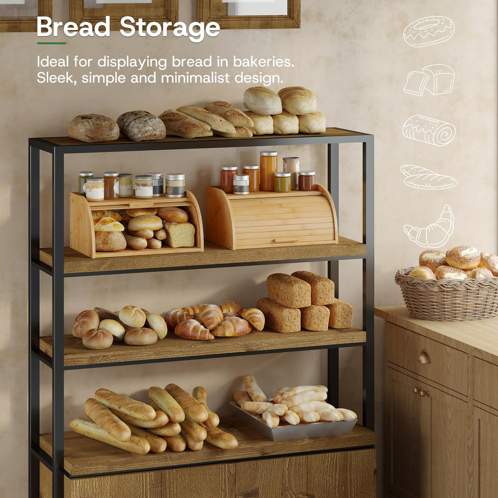 Countertop, Small Bamboo Wood, Wooden Corner Bread Storage Capacity