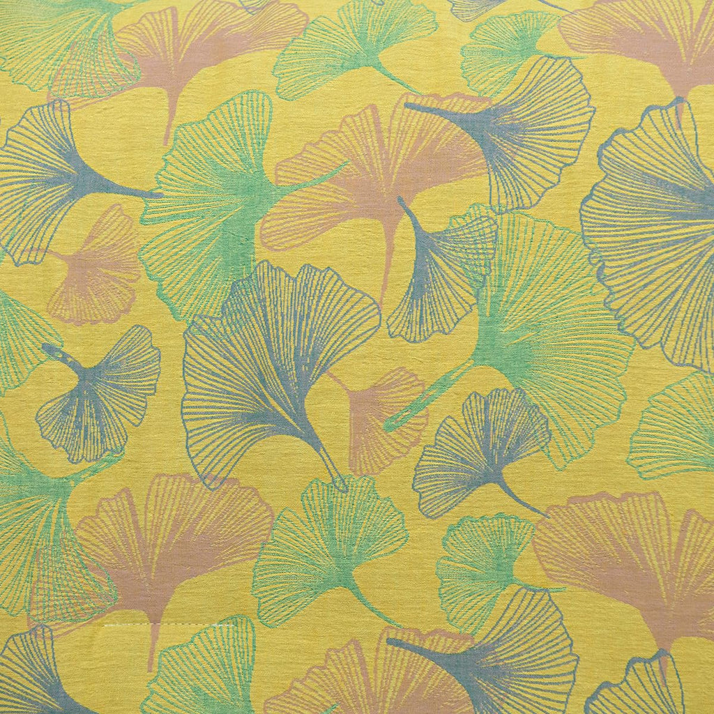 100% Cotton Gauze Jacquard Comforter Set, Floral Ginkgo Leaf Print, Soft 2 Layers Reversible Lightweight 3 Piece