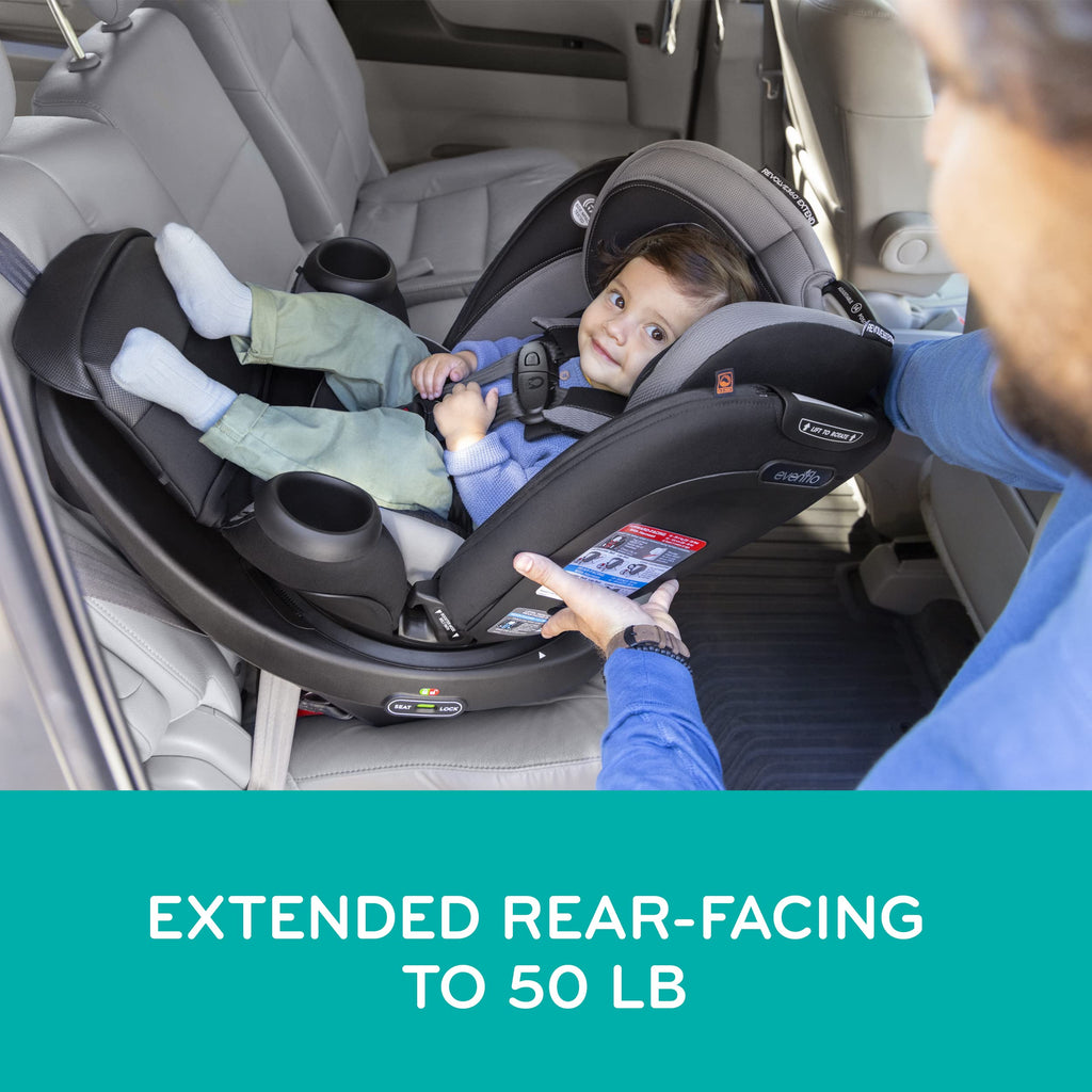 Evenflo Revolve360 Extend Convertible Car Seat with 360 Degree Rotation, Extended Rear-Facing, Forward-Facing