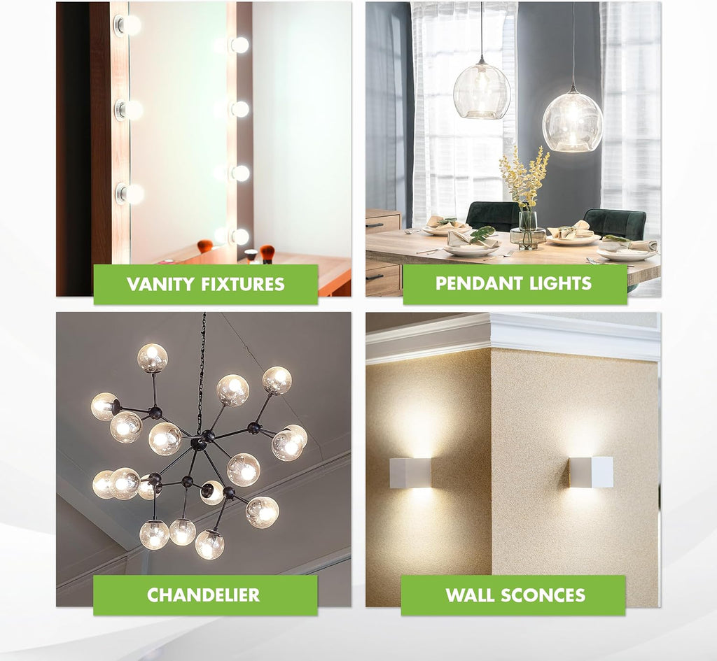 G25 LED Globe Light Bulbs, 40W Equivalent, 5000K, Dimmable, 4-Pack