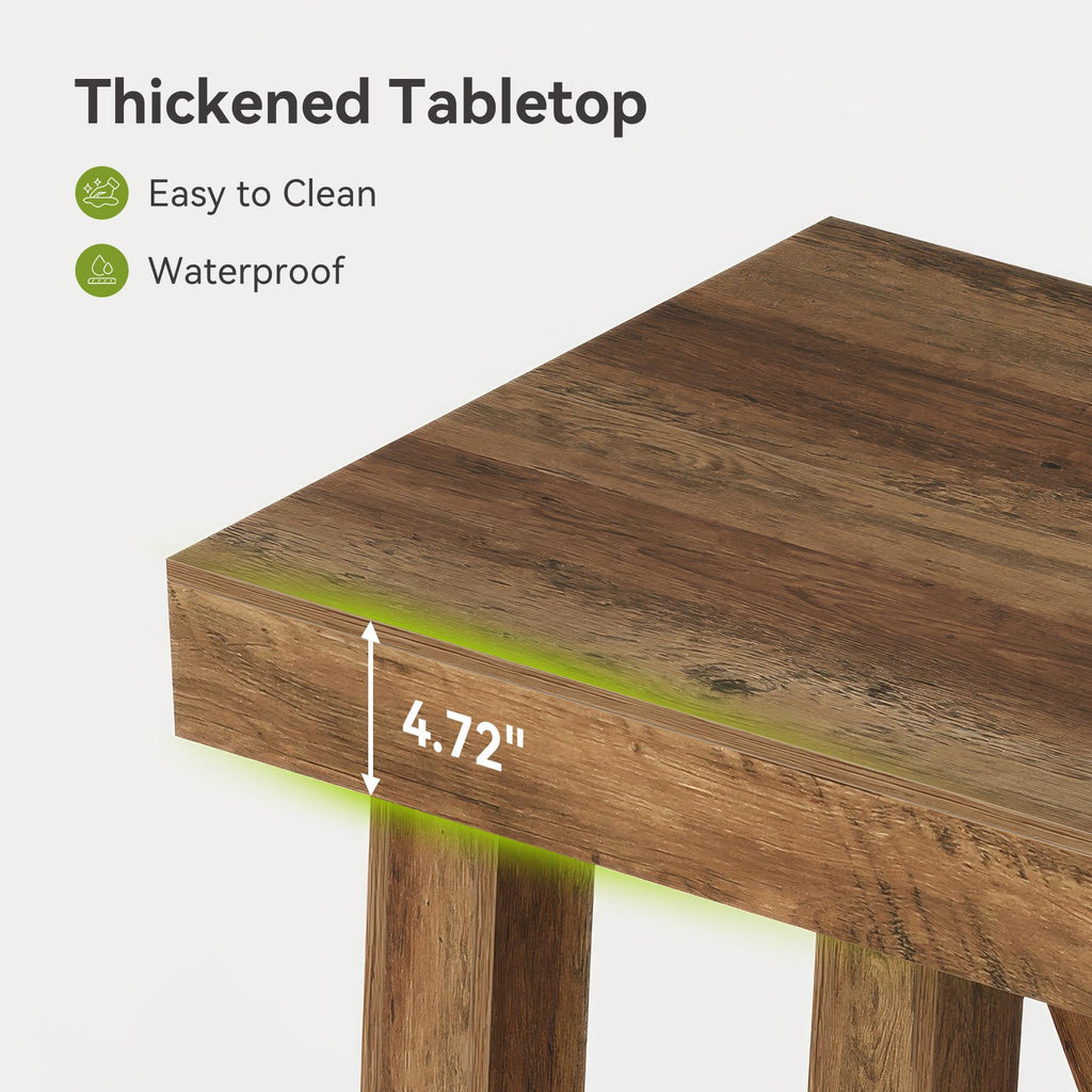 Farmhouse Bar Table, 55'' Long Counter Height Pub Table
