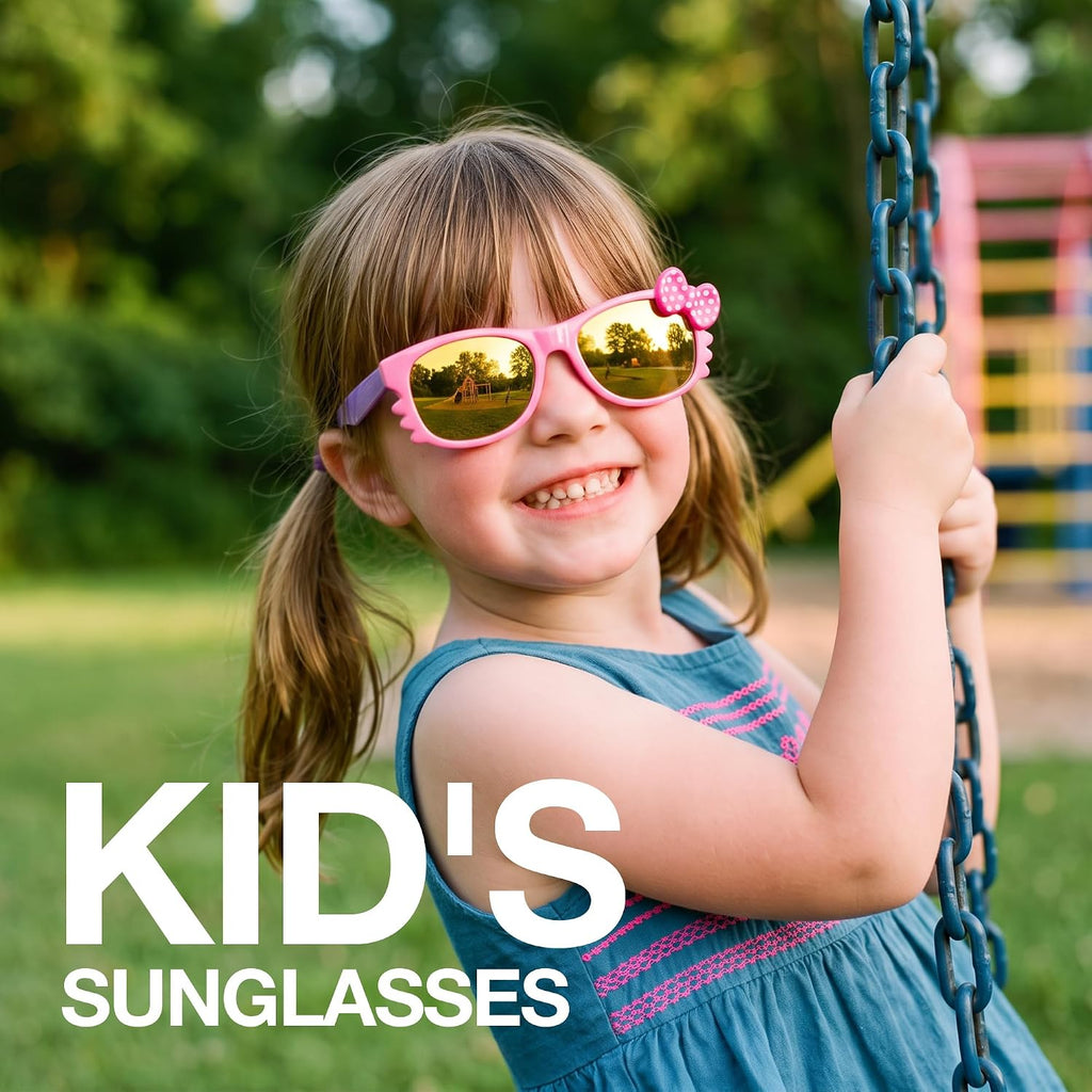 Kids Sunglasses Polarized UV400 TPE with Strap for Boys Girls RBK002