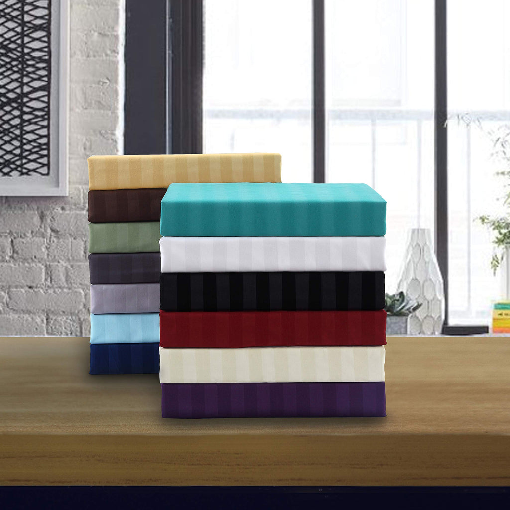 Softest and Coziest 6-Piece Sheet Set - 1500 Thread Count Quality Luxurious Wrinkle Resistant 6-Piece Damask Stripe