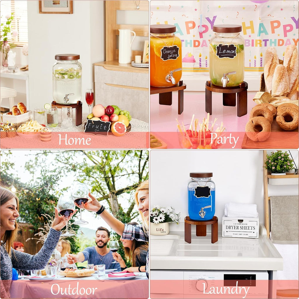 1 Gallon Drink Dispenser for Parties, with Stand,Water Dispenser with 18/8 Stainless Steel Spigot,Lemonade Stand
