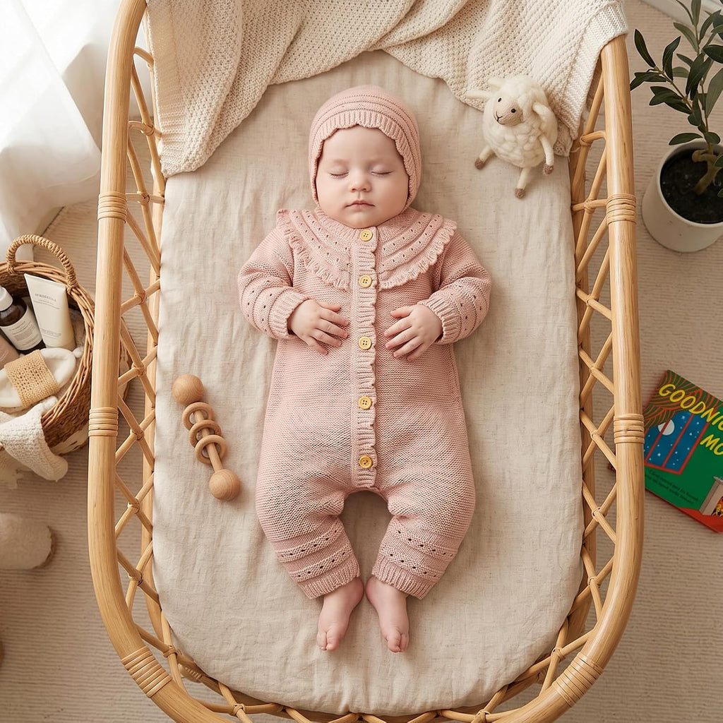 Baby Romper Cotton Knit Sweater Set