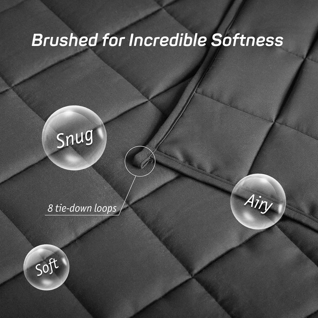 Weighted Blanket for Adults 15lbs, 48"x72", Twin Size Soft Cooling Weighted Blanket for 125-180lbs, Breathable Heavy