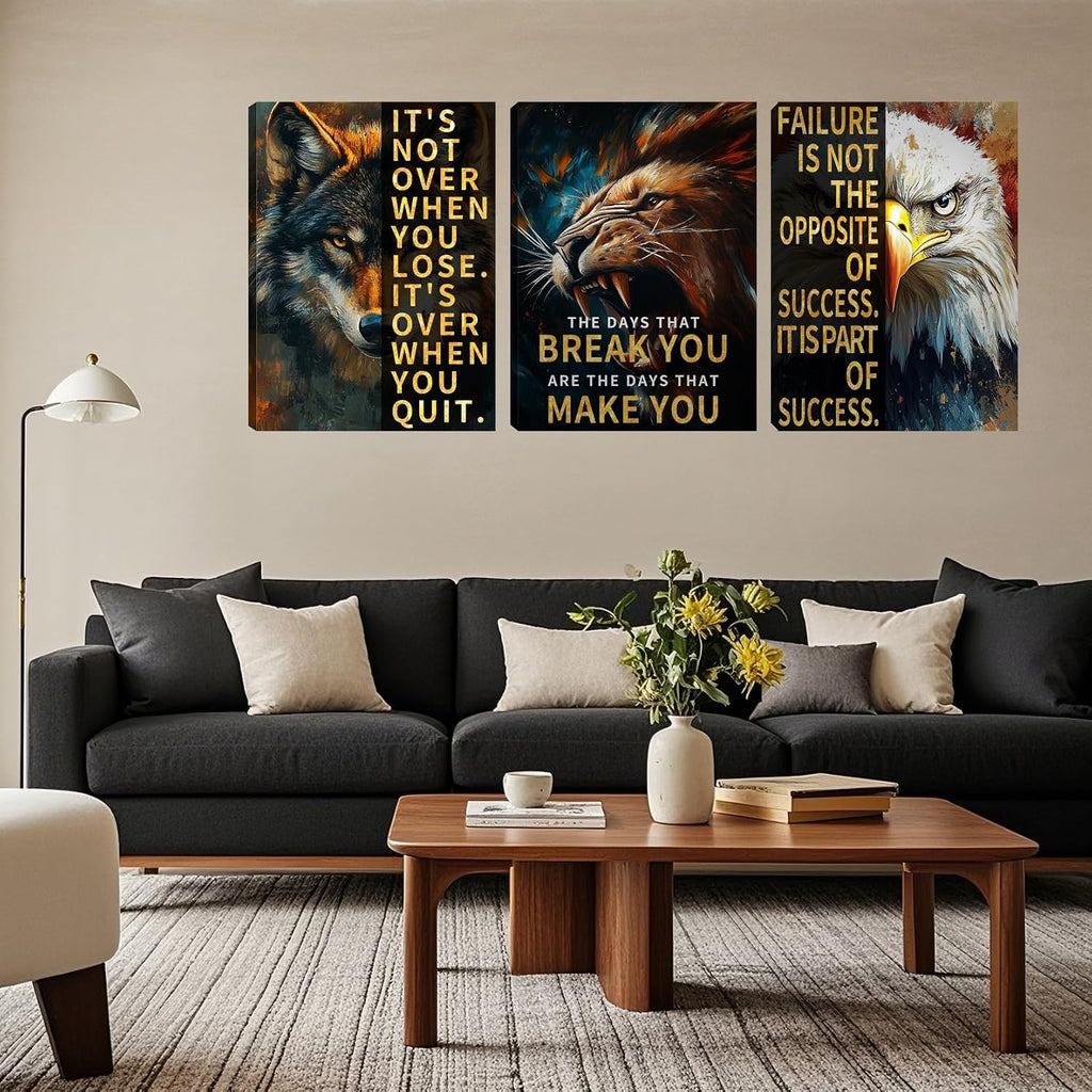 3 Panel Print Canvas Wall Art Motivational Office Wall Decor Painting Inspirational Posters Modern Inspiring Artwork