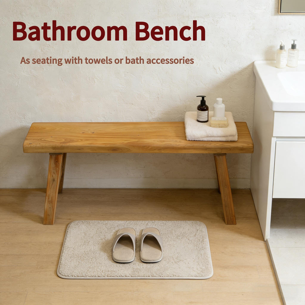Wood Bench Indoor Farmhouse Skinny Entryway Bench Hallway Foyer with Sturdy