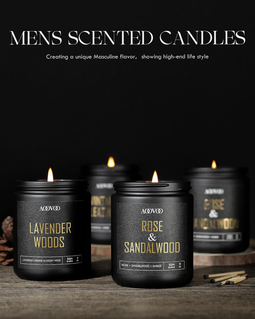 Scented Candles for Men - 4 Pack Candles Scented