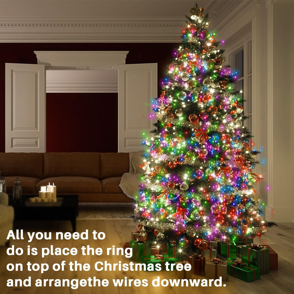 Smart Christmas Tree Lights, 6.6Ft 16 Line 400 RGB LED Multicolor Changing, Voice App Controlled, Indoor Outdoor