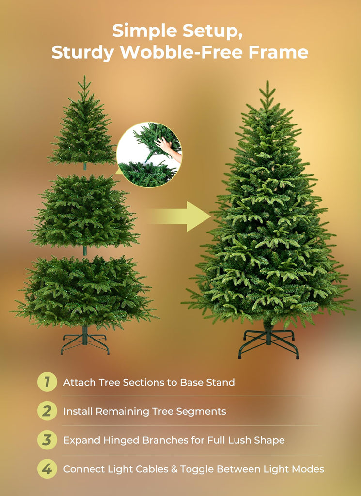 7.5-ft Smart Prelit Christmas Trees with 400 LED Lights, App Control