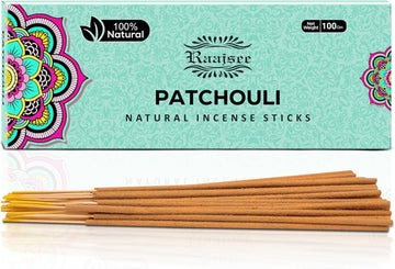 Patchouli Incense Sticks 100 gm Pack-100% Pure Organic Natural Hand Rolled Free from Chemicals