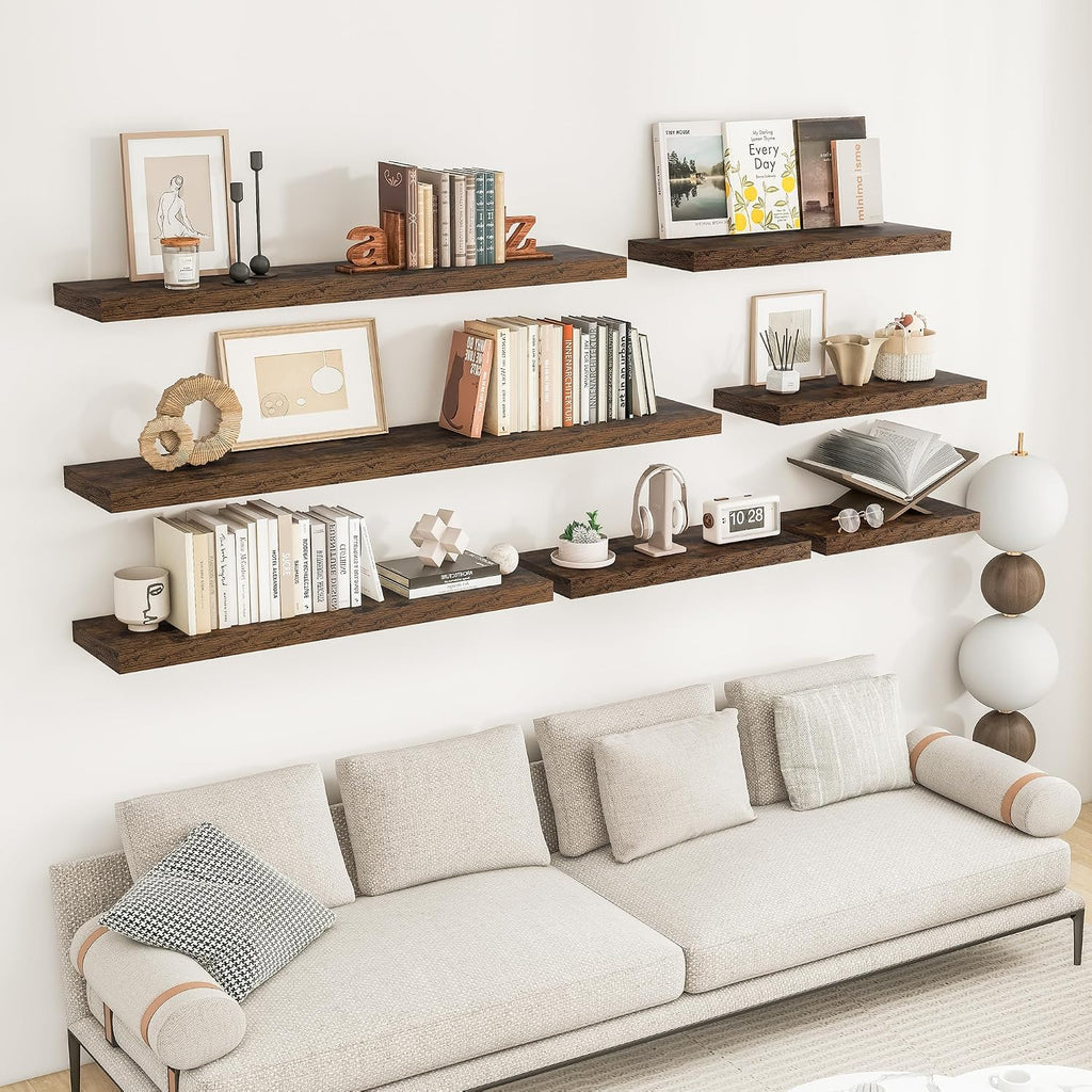 48Inch Floating Shelves for Wall 2 Pack Shelves |Kitchen|Bathroom Wall Mounted Rustic Wood Floating Shelf with