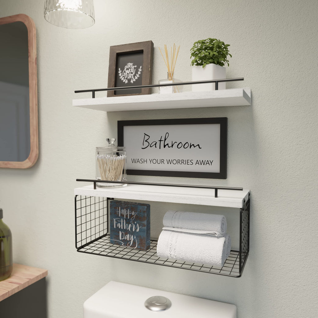 Floating Shelves Decor Art, Modern White