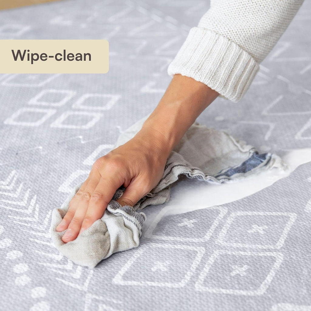 Play Mat for Floor - 4x6ft Gray | Soft Non Toxic Premium EVA Foam Tiles for Tummy Time, Crawling & Playroom