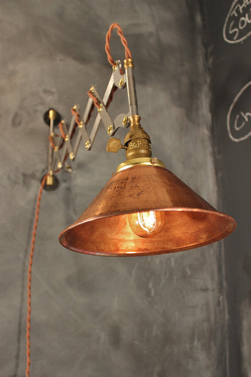 Industrial Scissor Light - Vintage Wall Sconce - Antique Expandable Accordion Lamp