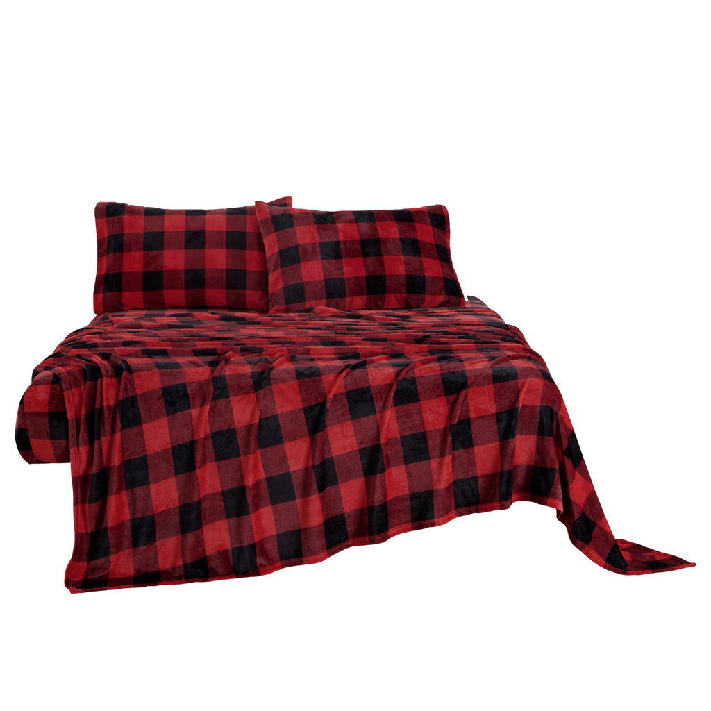 Extra Soft Fleece Sheet Set, Microplush Non-Pilling Velvety Bed Sheet, Deep Pocket - Lightweight All Season