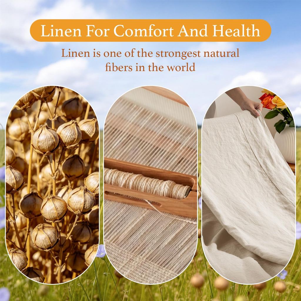 100% Pure Linen Sheets Set, French Linen Flax Bed Sheets 4 Pcs