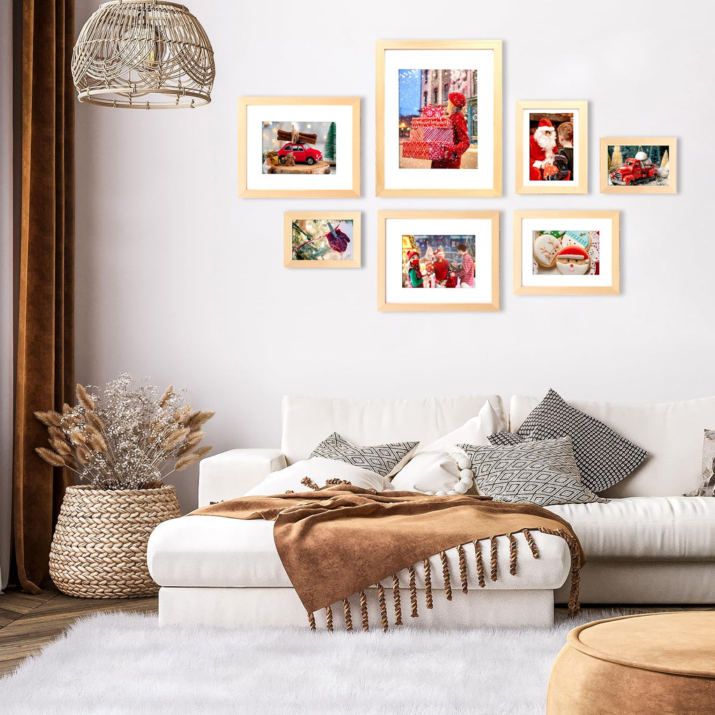 4x6 Frame White Oak, Solid Wood 4 x 6 Picture Frame with Acrylic Plexiglass for 3.5x5 with Mat, Tabletop and Wall