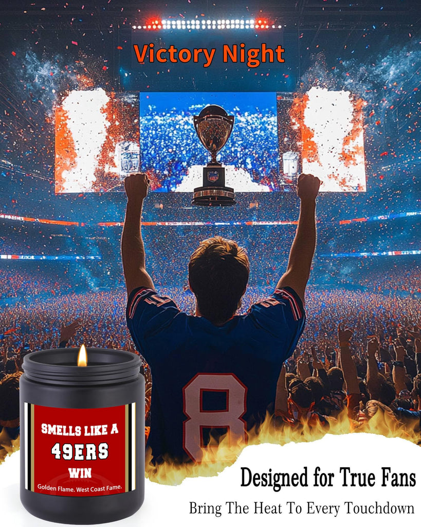 Smells Like A 49ers Win Scented Candle Football Themed Merch Fan Shop Men Women Sport Stuff Gear Decor Accessories