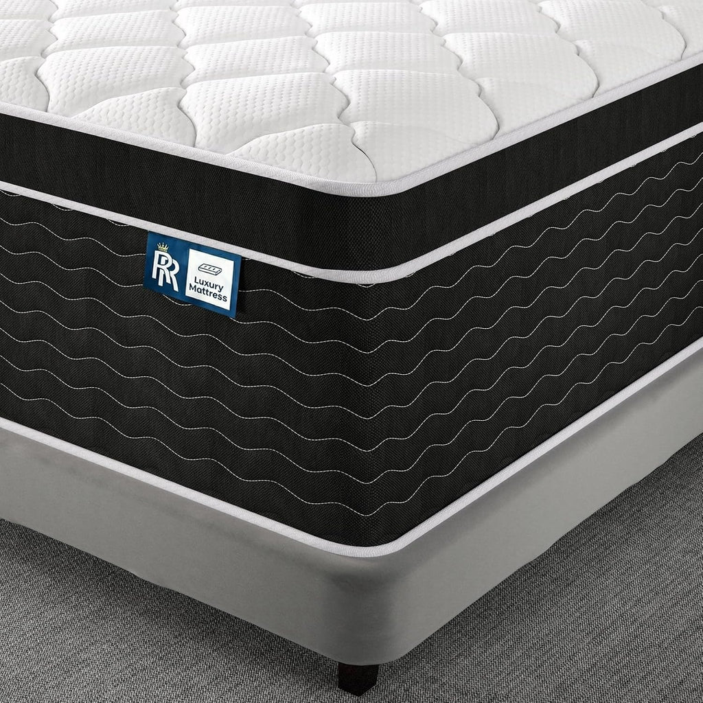 Luxury California King Mattress 12 Inch, Firm Hybrid Mattress Cal King in a Box, 7-Zones& Extra Edge Support, Cooling
