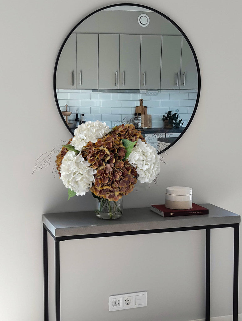 3 PCS Brown Artificial 21'' Real Touch Faux Latex Bronze for Tables Centerpieces Boho Fake for Vintage Home Kitchen