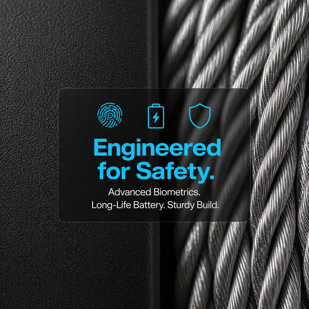 Fingerprint Fridge Refrigerator Lock, Child & Pet Proof Security for Drawers, Cabinets, Toilet, 90 Degree Cable