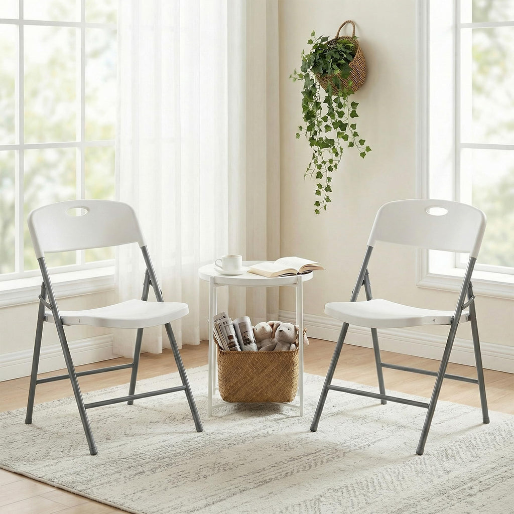 10 Pack Folding Chairs Heavy Duty - Plastic Stackable Portable Dining Chairs Set, Wedding, Party, Patio, Garden, for