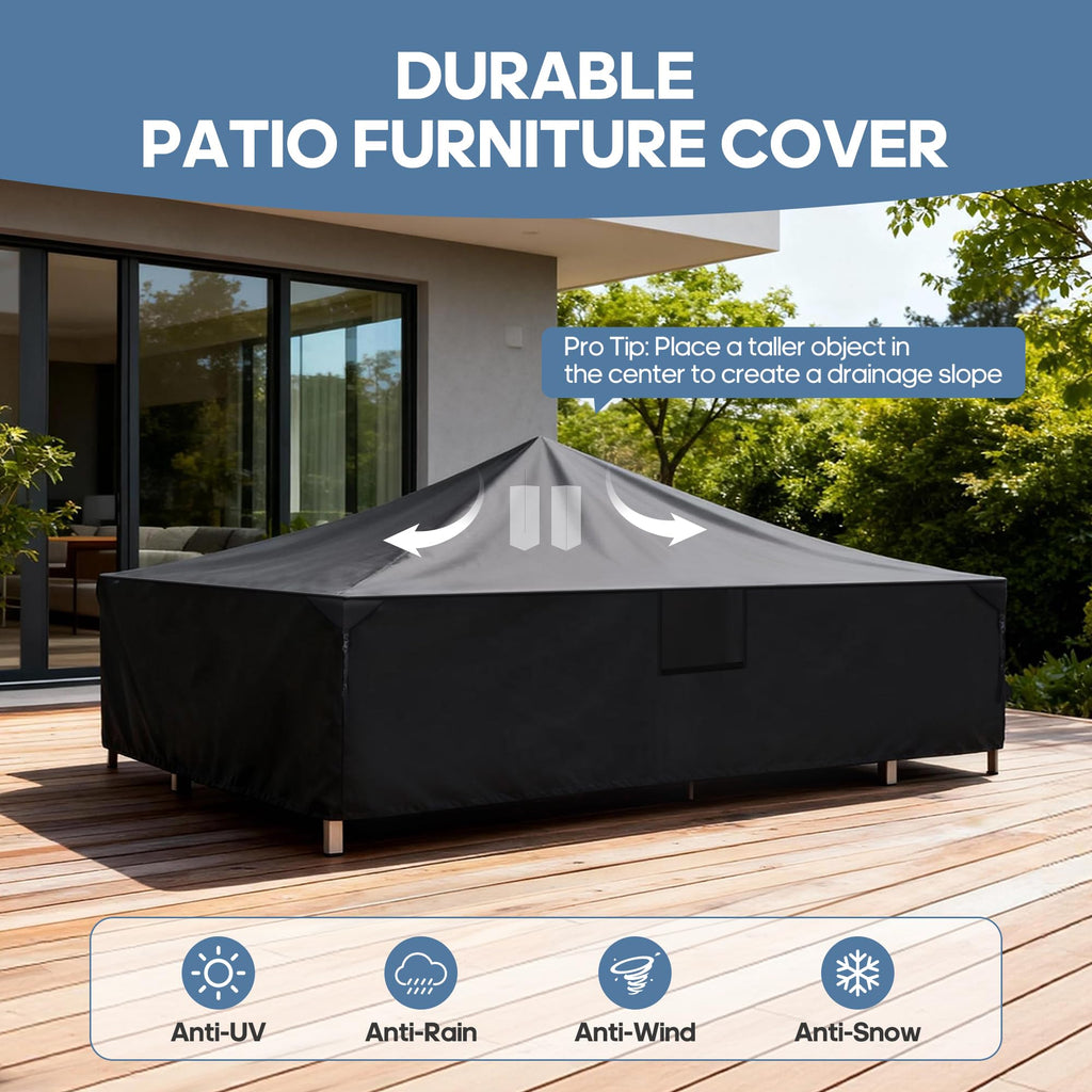 Outdoor Furniture Cover 600D Waterproof Patio Sofa Cover 111" X 74"
