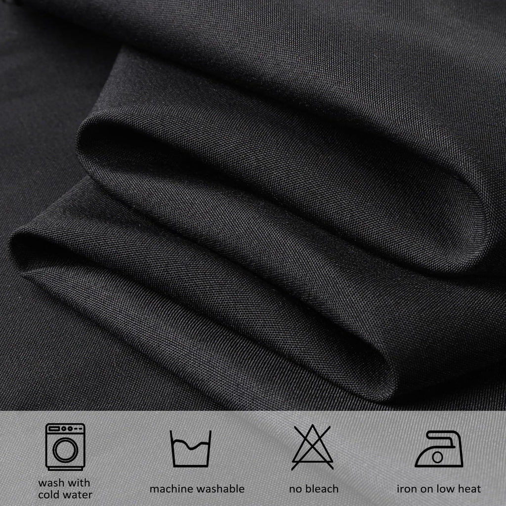 8 Pack 60 x 126 Inch Black Tablecloths for 8 Foot Rectangle Tables
