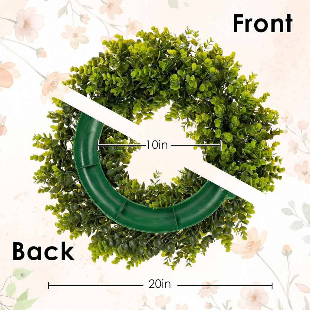 Door Mat and Wreath Set, , Faux Coir, 19", Porch, Welcome - Set of 2