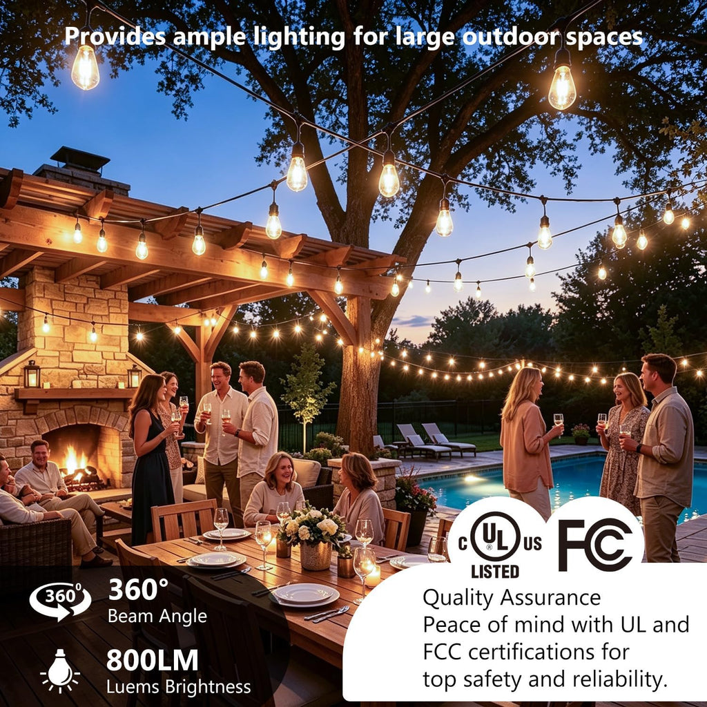 Dusk to Dawn Light Bulbs Outdoor ST58 60W Equivalent 3000K 4-Pack