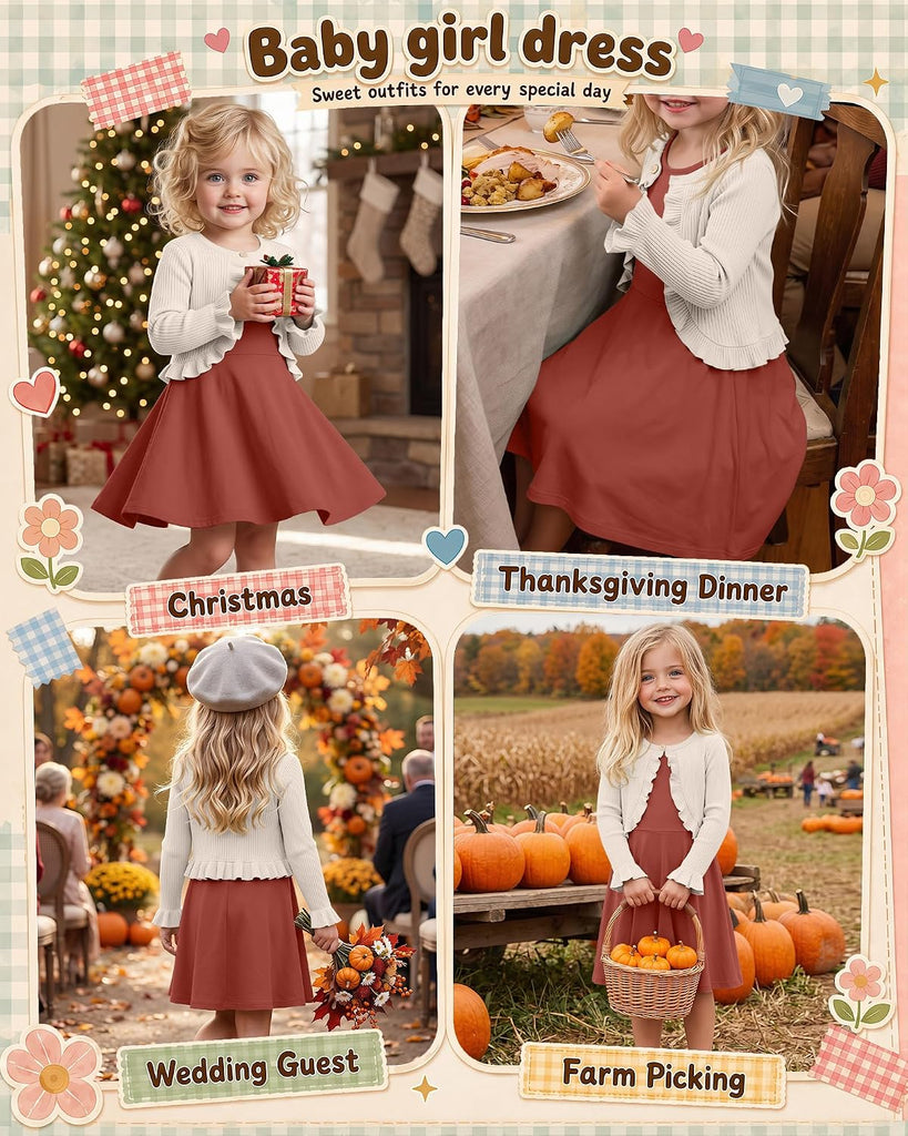 Toddler Girl Sleeveless Dresses 2 Piece Outfits
