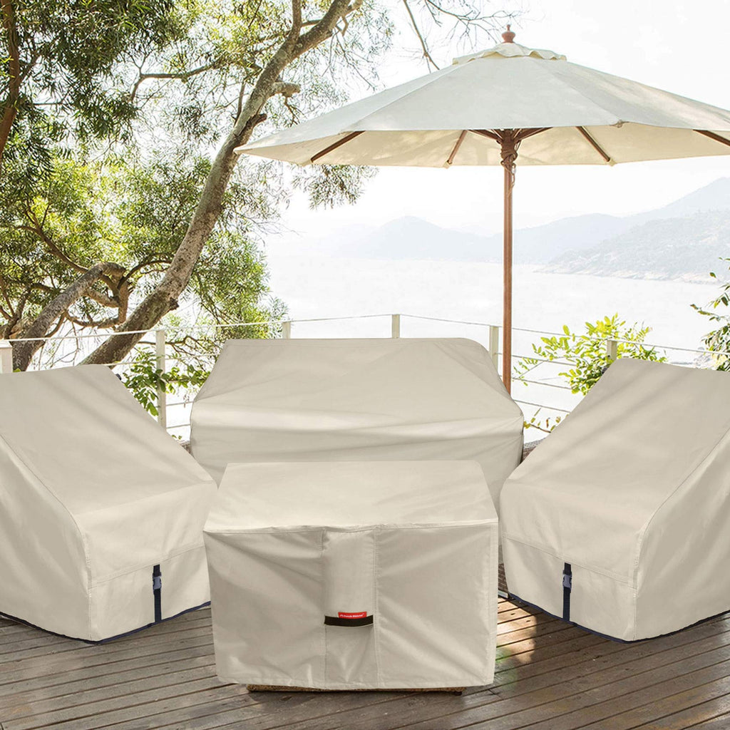 Square Patio Fire Pit Table Cover 28 x 28 inch, Beige