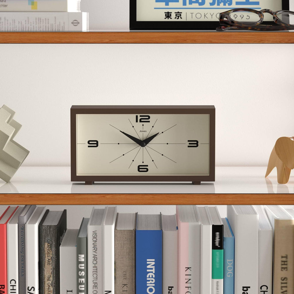 Odeon Desk Clock | Modern Rectangular Design | Brown