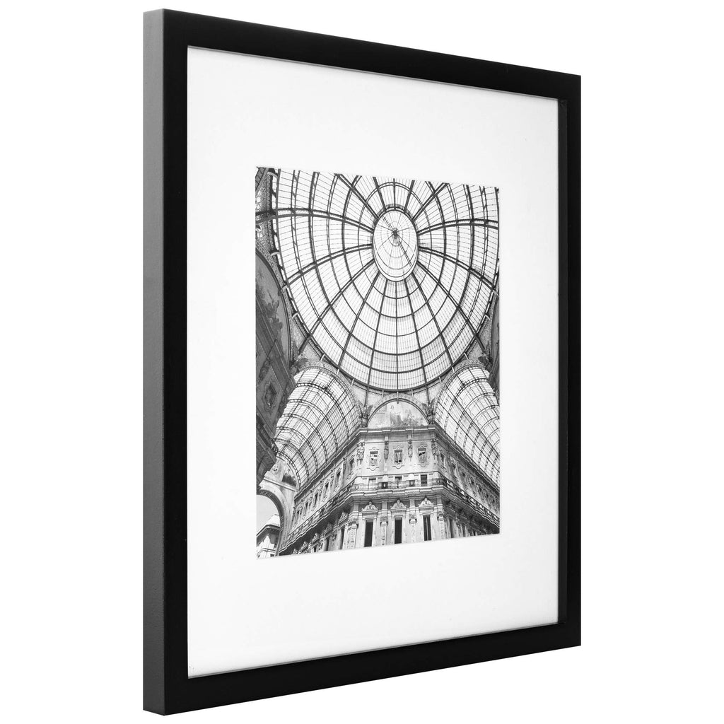 Perfect 12-Piece Black Photo Frame Set with Hanging Template - 12x12 Picture Frame Matted to 8x8 - Gallery Wall Kit
