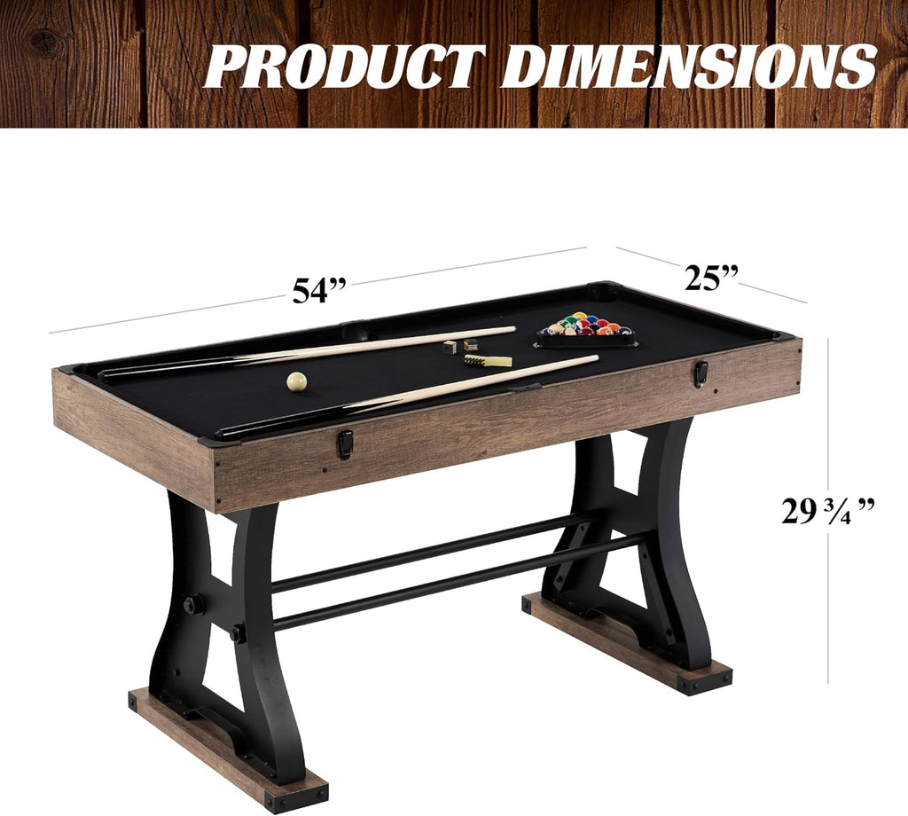 Barrington Coventry 54" 4-in-1 Combo Game Table with Billiards, Air Hockey, Foosball, and Table Tennis