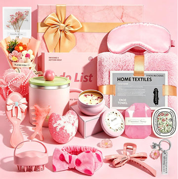 Birthday Gifts for Women, Hampers Gift Box, Female Relaxation Self Care Package Spa Bath Set,Thank You Gifts - Set of 18