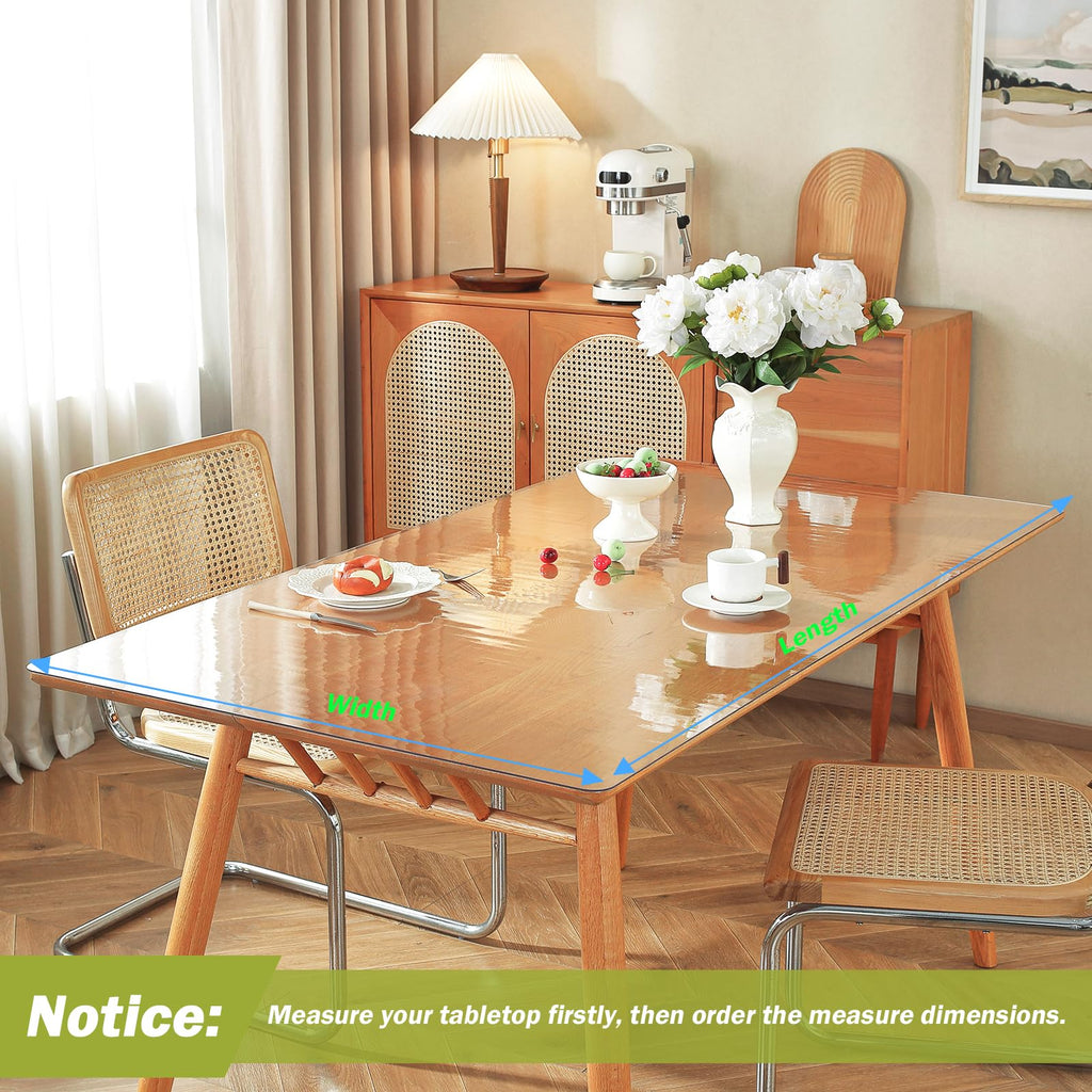 42 x 64 in Clear Table Protector 1.5mm Thick Plastic Table Cover