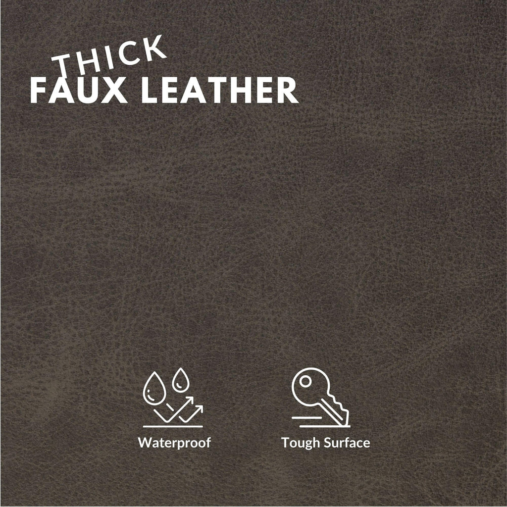 Faux Leather Fabric, Thick Durable Synthetic Repholstery Leather Vinyl, Soft Touch Distressed DIY and Craft Material