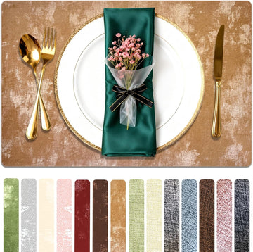 Faux Leather Placemats, 11.8"x17.7", Apricot - Set of 4