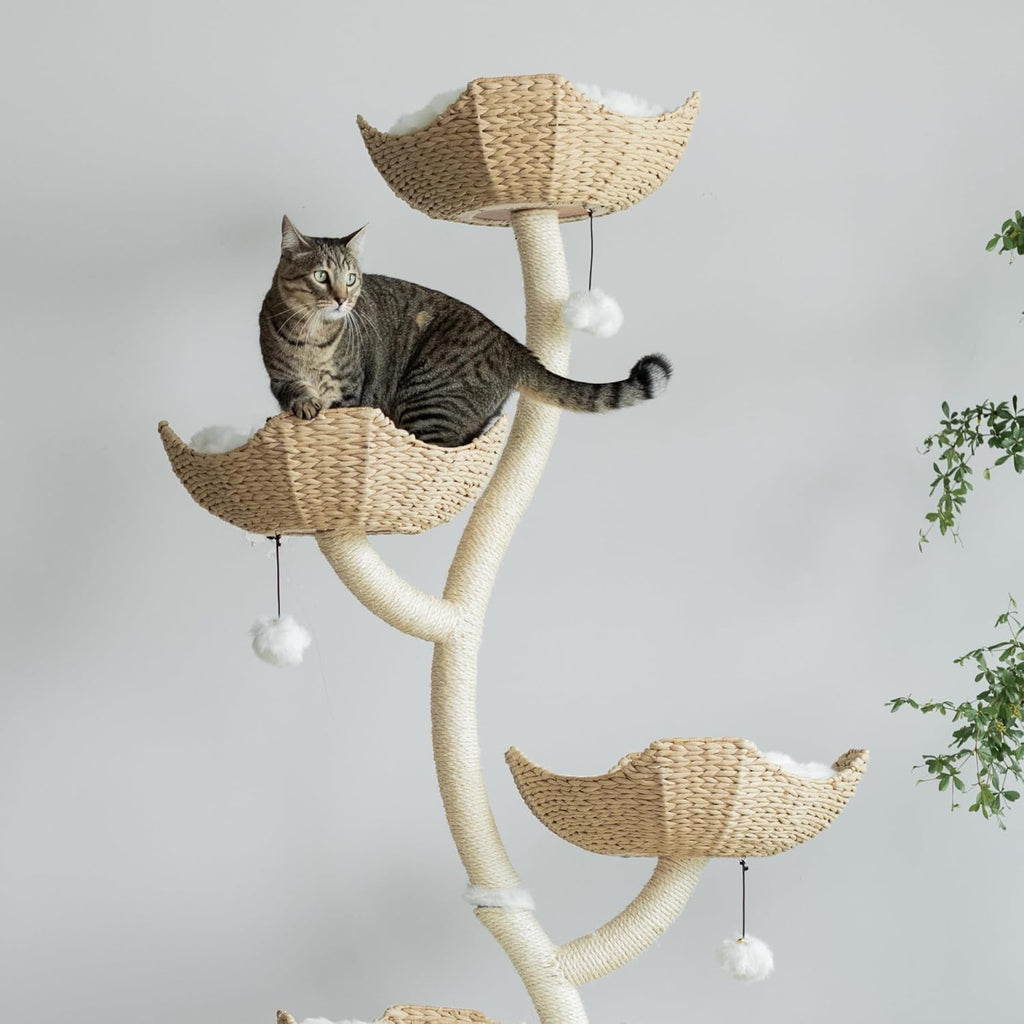 73" Modern Cat Tree Tower for Large Cats, Tall Luxury Cat Condo