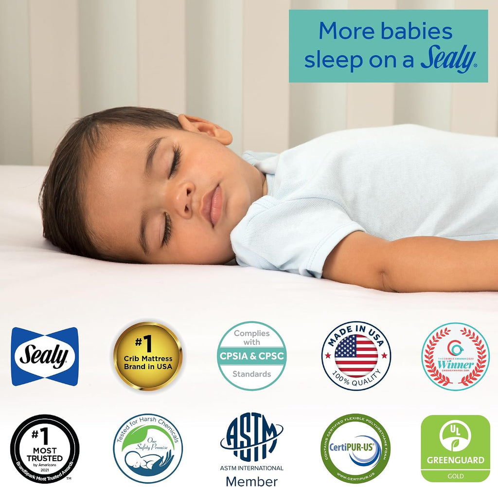 2 Stage Infant Crib Mattress Plus Toddler Bed Fit, Breathable, Cooling Foam Cotton Cover, Dual Firmness &