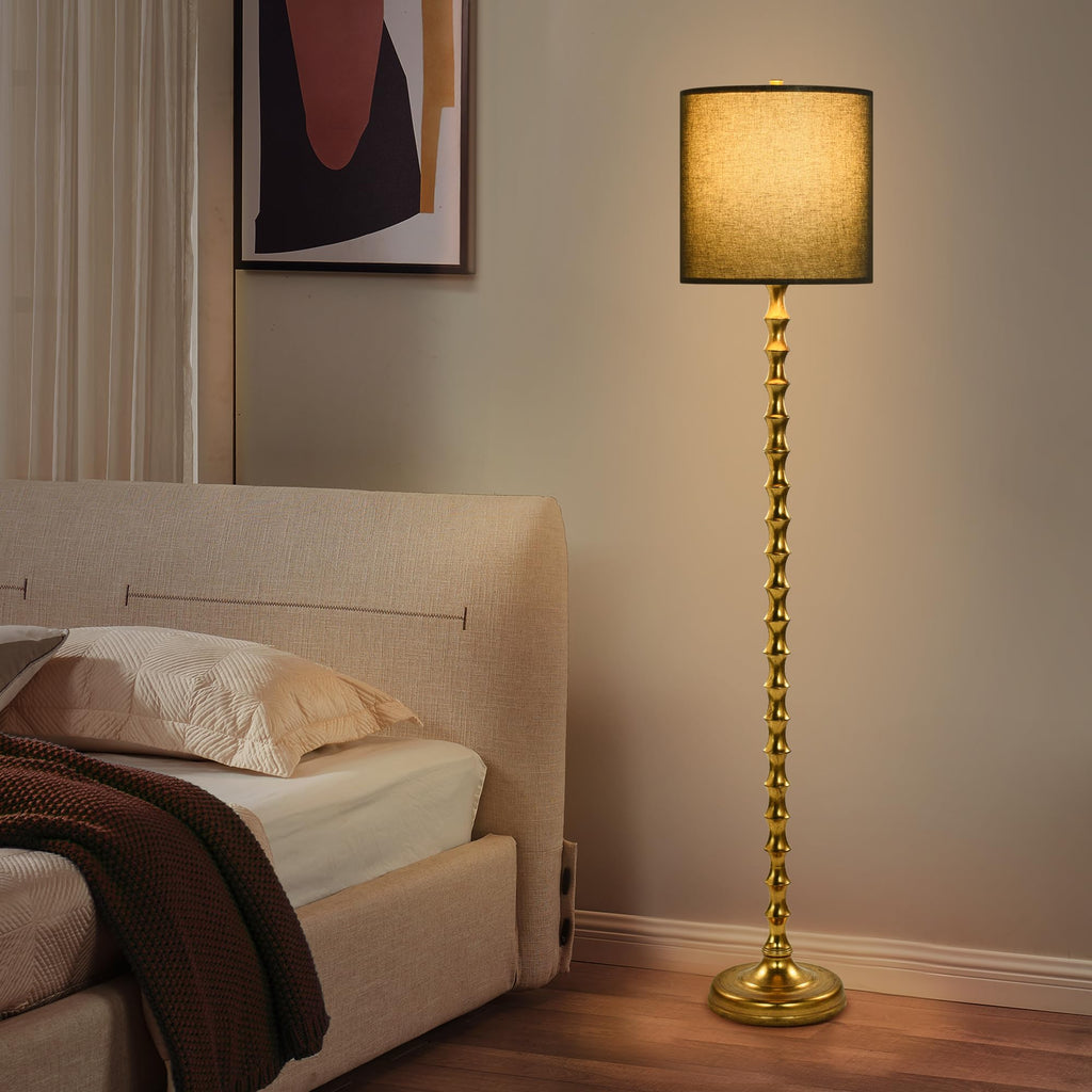 64.5" Black Gold Floor Lamp, Brass Floor Lamps