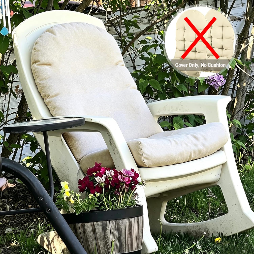 Adirondack Chair Cushion Cover 44x19x4 in, 2PCS Rocking Chair Cushion Cover | Waterproof, Machine Washable High Back