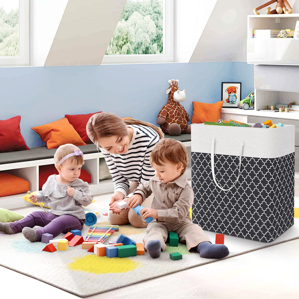 Basket Hamper, 100L Clothes Storage, Clover Black
